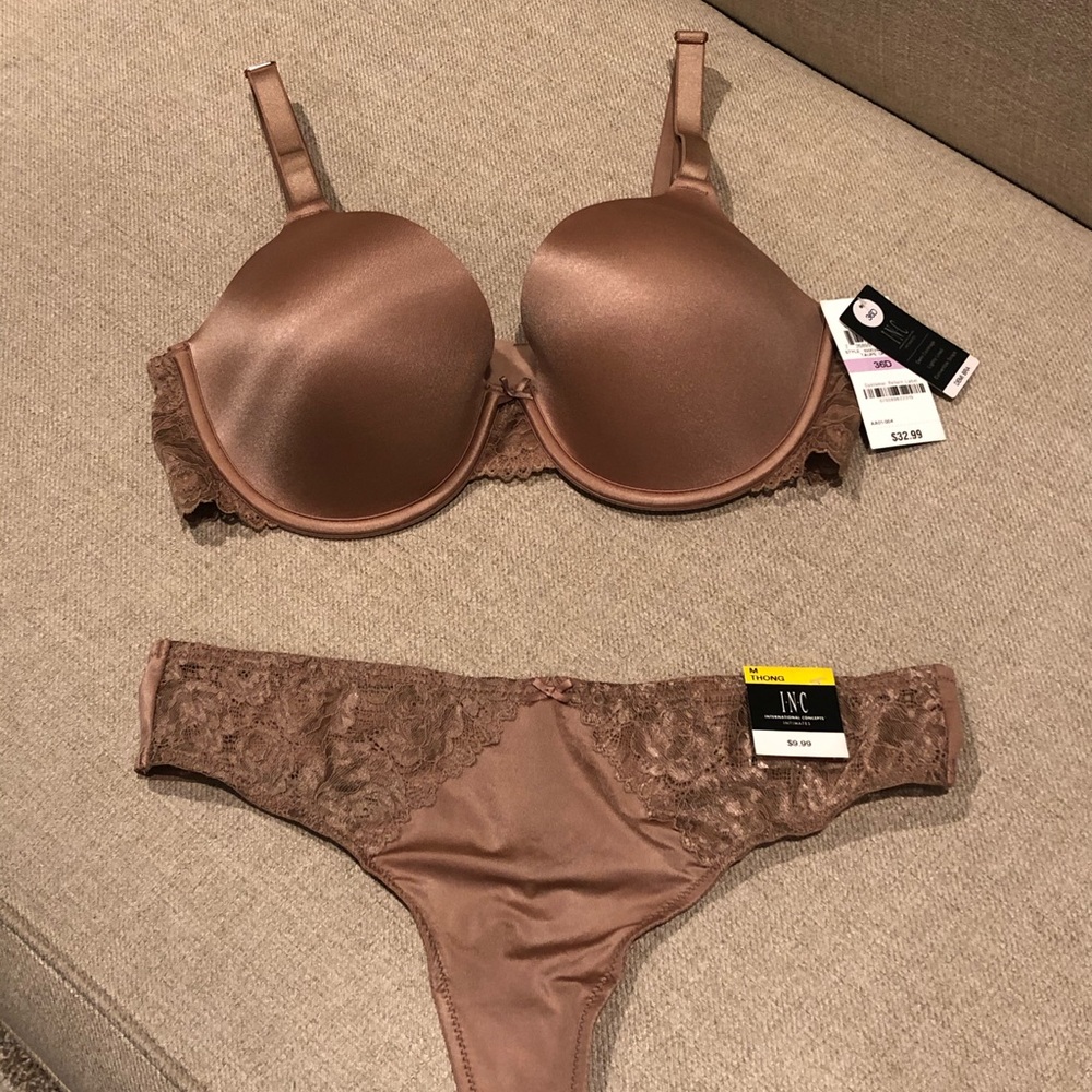 NWT INC Matching Push Up Bra & Thong